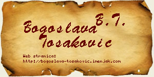 Bogoslava Tošaković vizit kartica